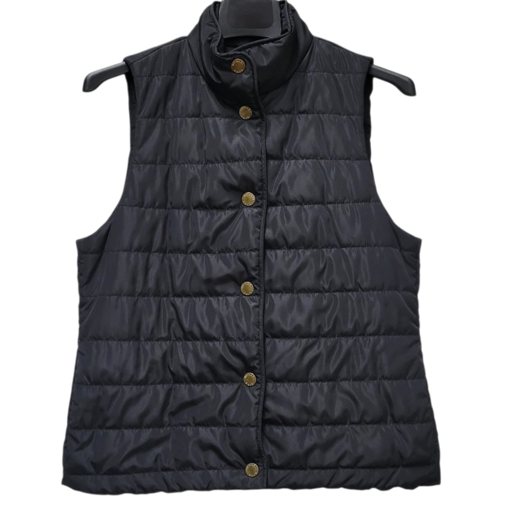 Michael Kors Women’s Black Puffer Gold Plated Nylon Vest Size Small